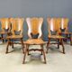 Chaises de salle à manger en chêne brutalisme, Pays-Bas - années 1960