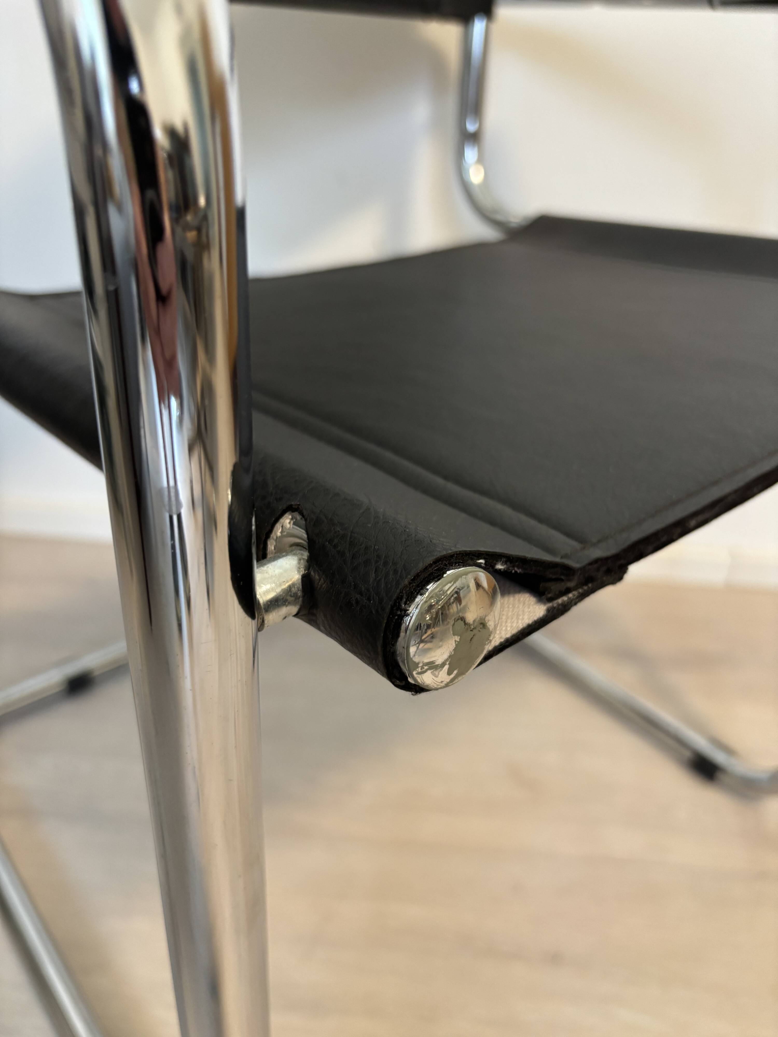 Vintage Cantilever Mart Stam S 34 Inspired  Desk Chair, Italy 1980’s