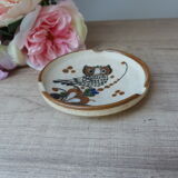 Cendrier en grès chouette hibou artisanal vintage