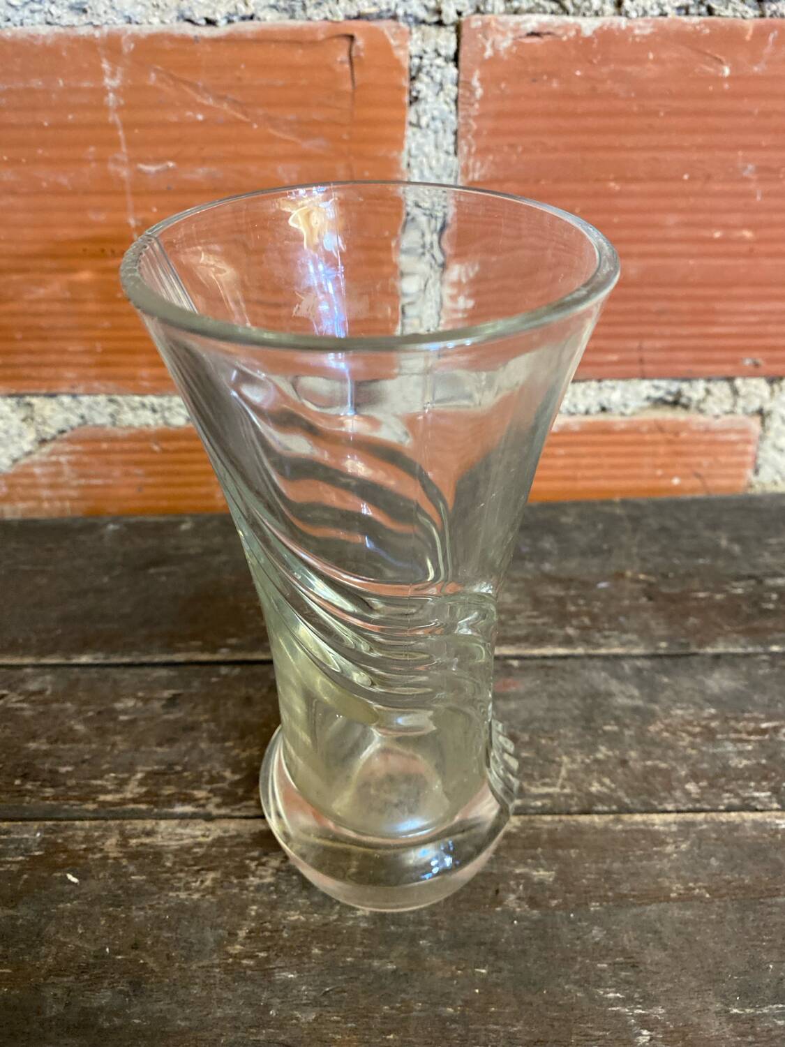 Vintage 1970s Moulded Glass Vase