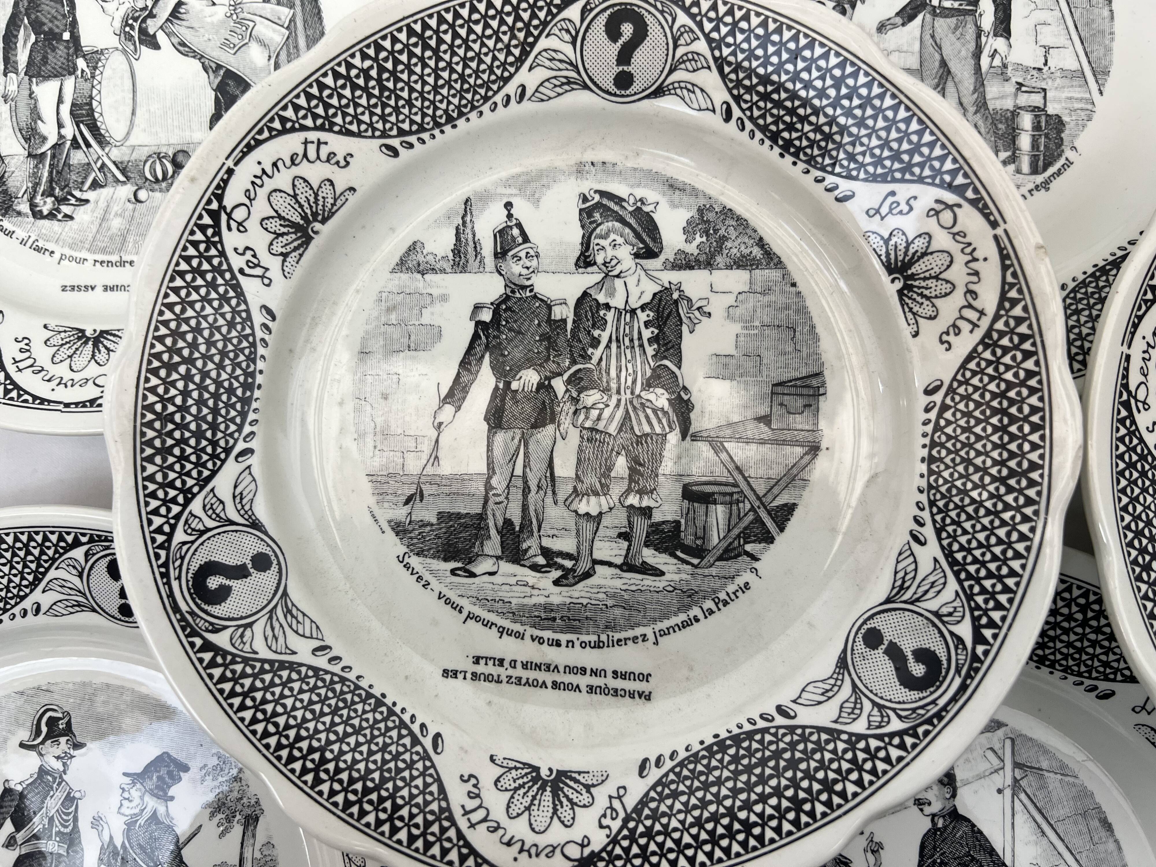 10 talking dessert plates on the theme of riddles Sarreguemines