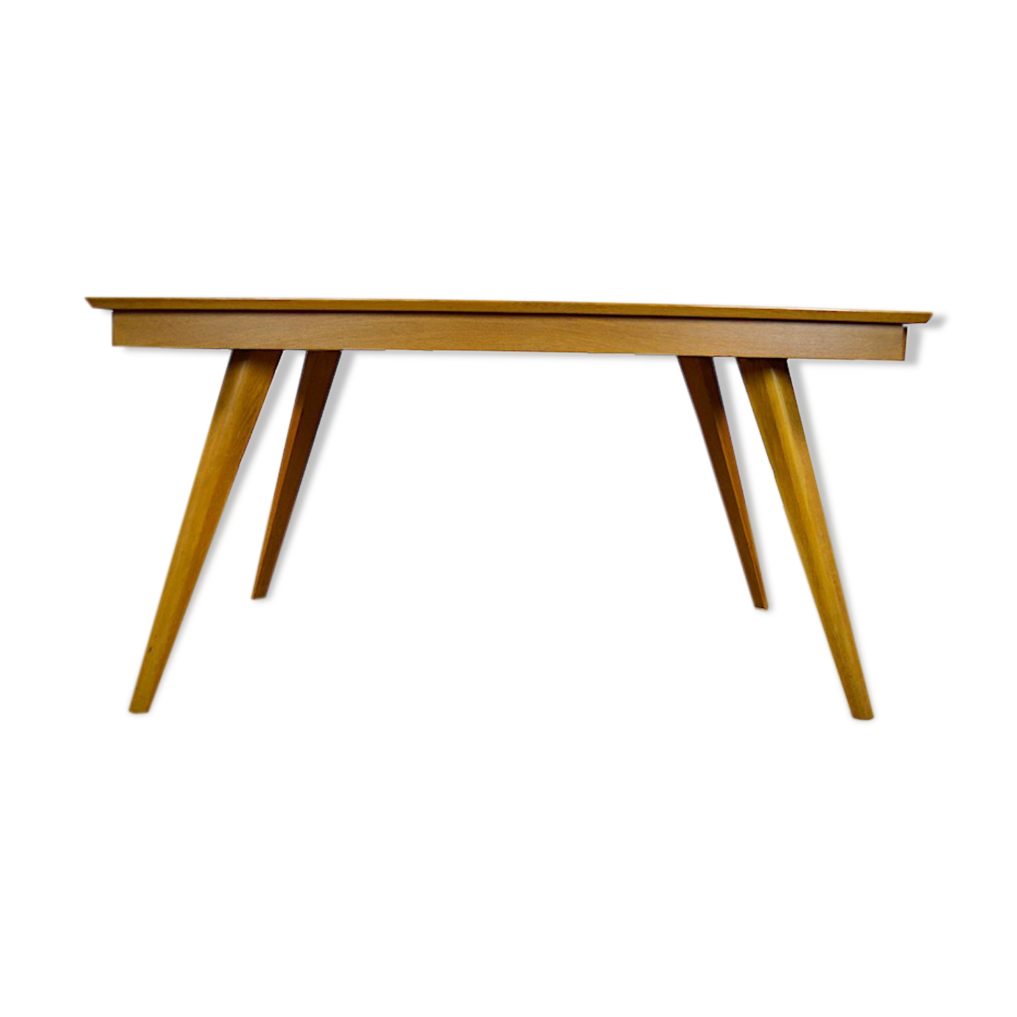Table feet compass in vintage blond oak 1960