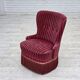 1960s, Danish armchair, original striped red furniture velour.