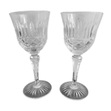 Paire de verres à pied en cristal taillé