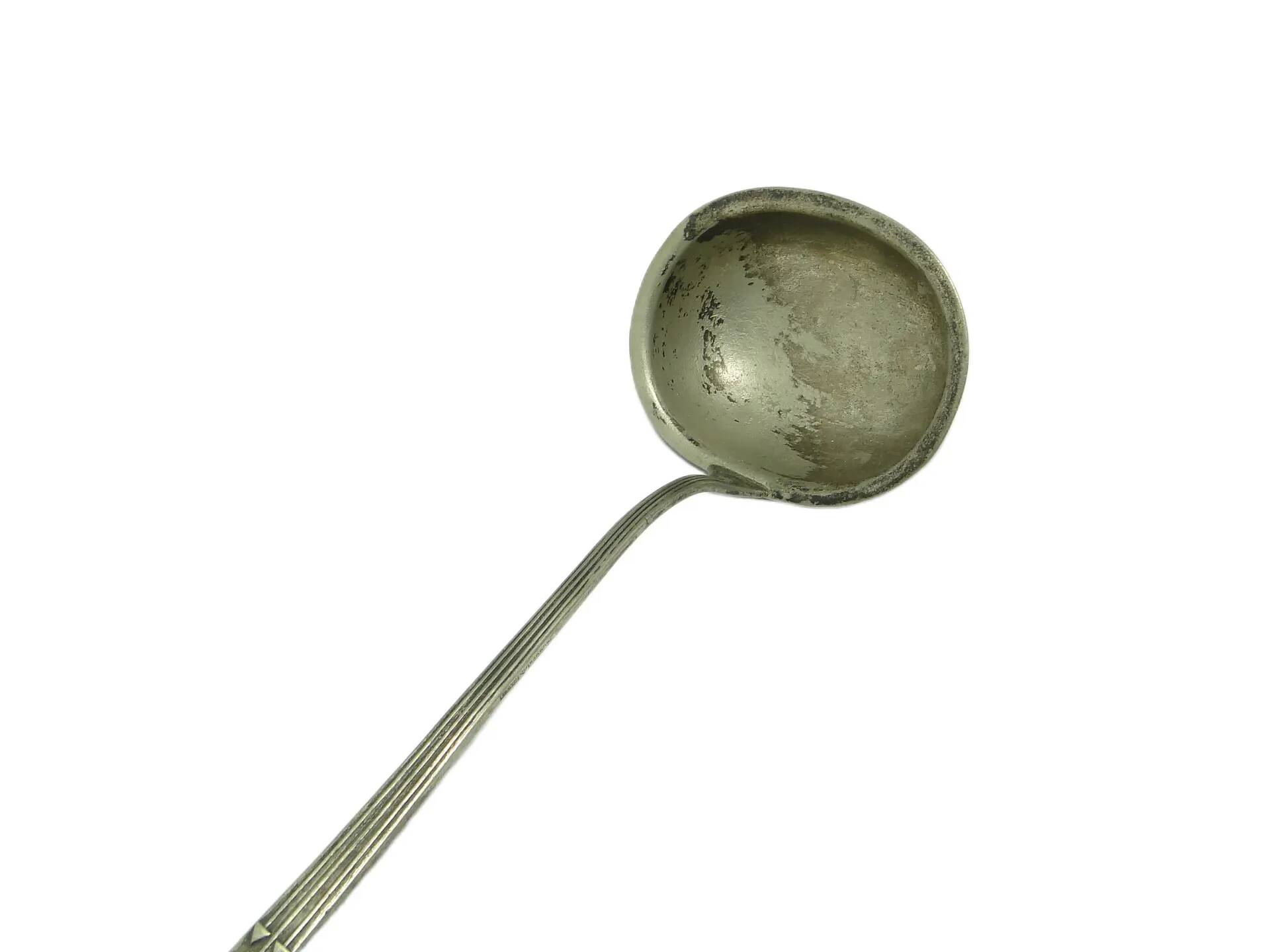 Art Nouveau soup ladle, silver-plated alpacca, Kummer, Poland, 1920s.