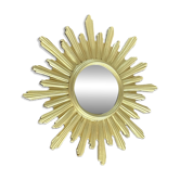 Miroir soleil "oeil de sorcière" résine dorée, 52 cm