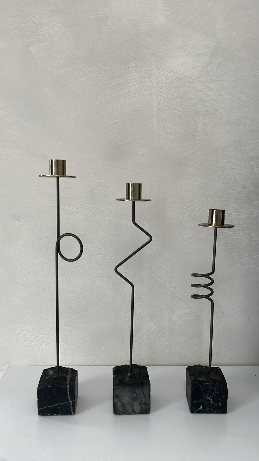 IKEA Krasen vintage candlesticks by Ehlen Johansson, Memphis 1987