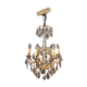 Crystal grapefruit chandelier, glass barrel