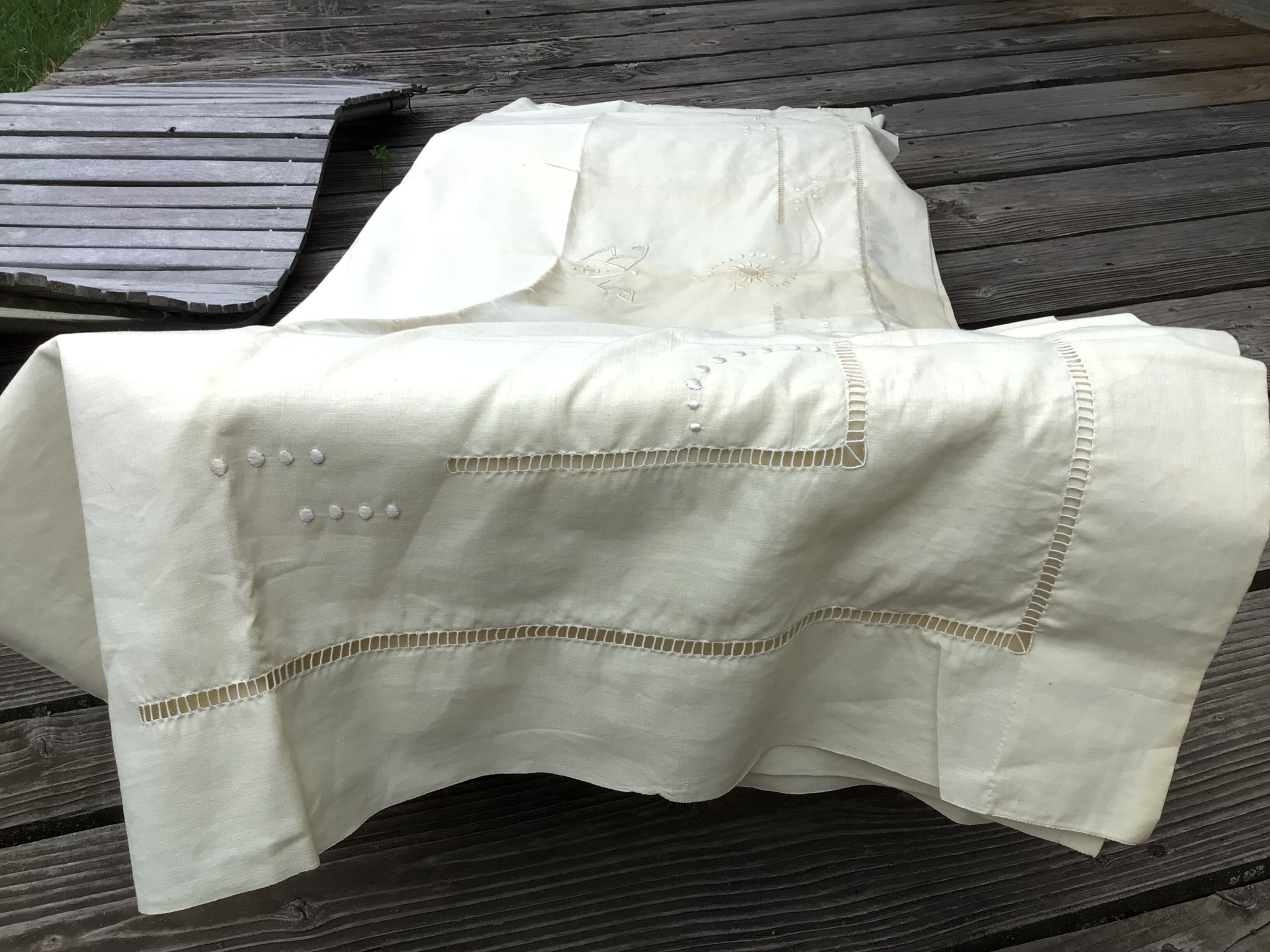 Cloth 2 places nine MB sunflowers lozenges mestizo beige