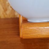 Pair of pine and opaline wall lamps