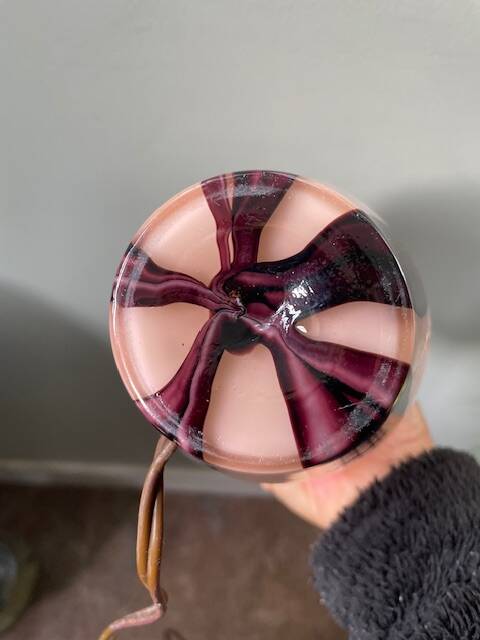 Vintage blown glass lamp base from the 1930s