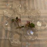 Set of old pressed moulded glass bowls
