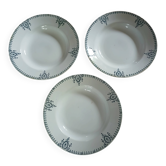 3 assiettes creuses anciennes en Terre de fer