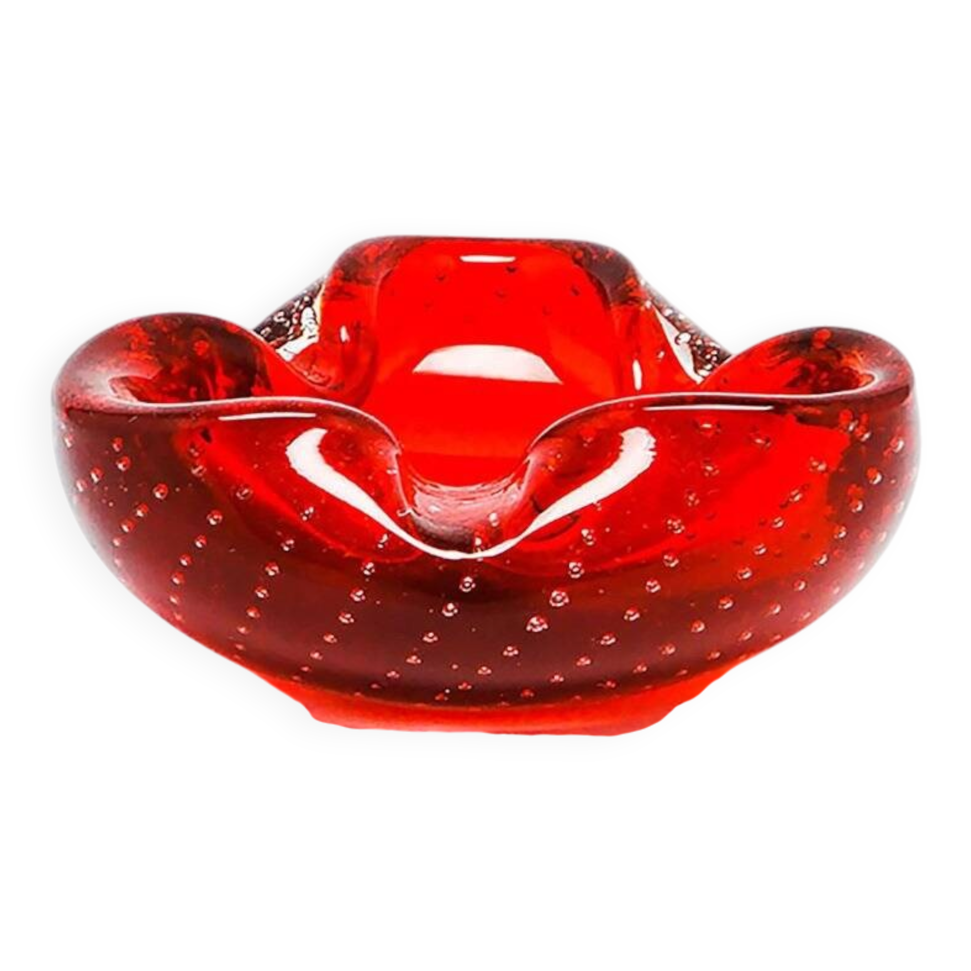Sommerso Murano glass bowl by G. Ferro, Italy, 1950s