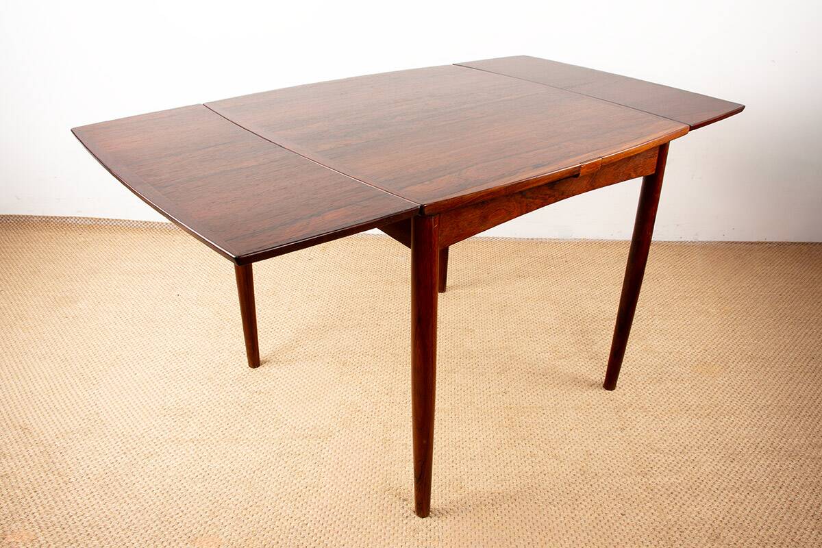 Danish extendable and reversible table, games or meals, rosewood 1960.
