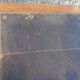Old flat desk with brown leather top