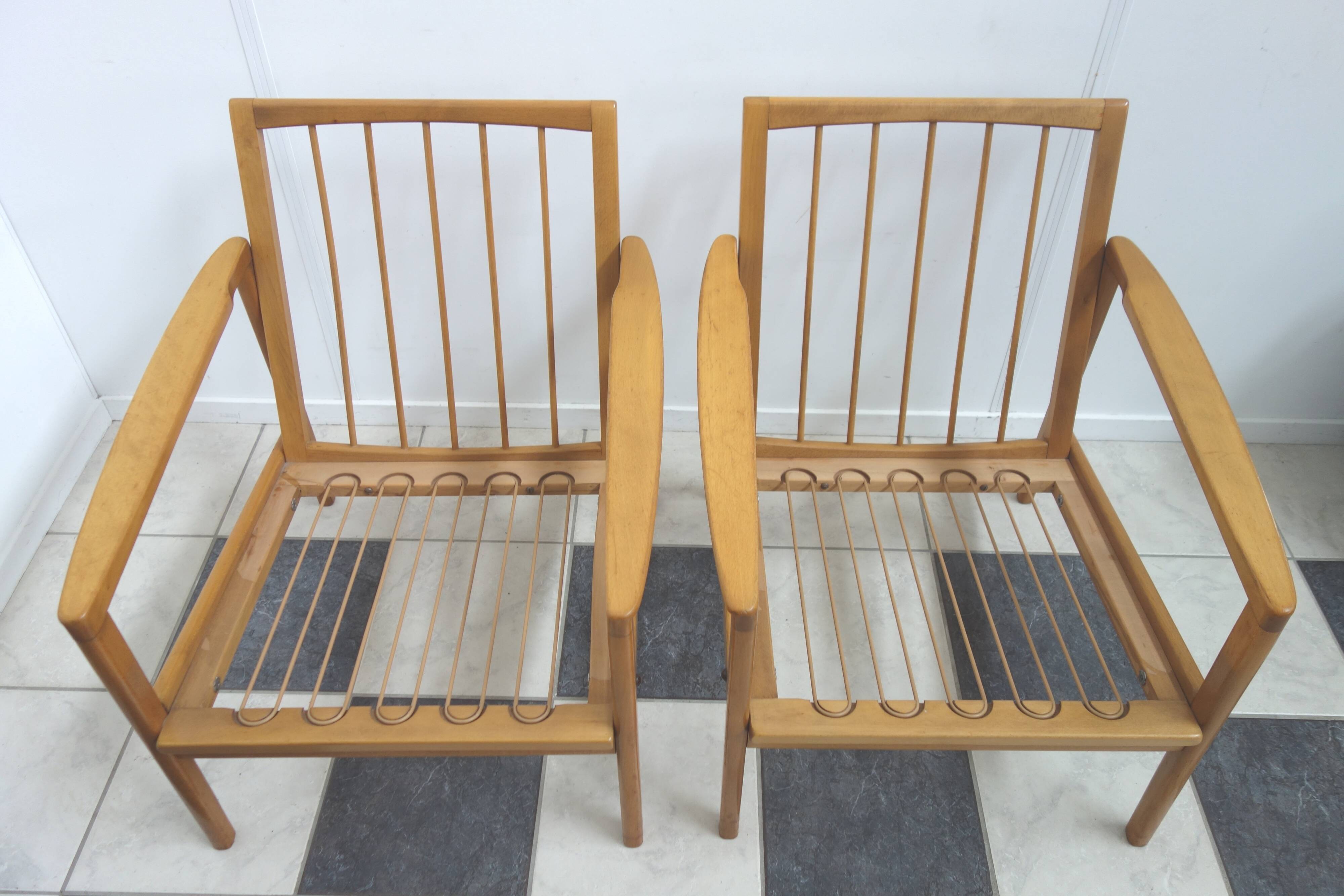 Set of two blue chairs 1960s