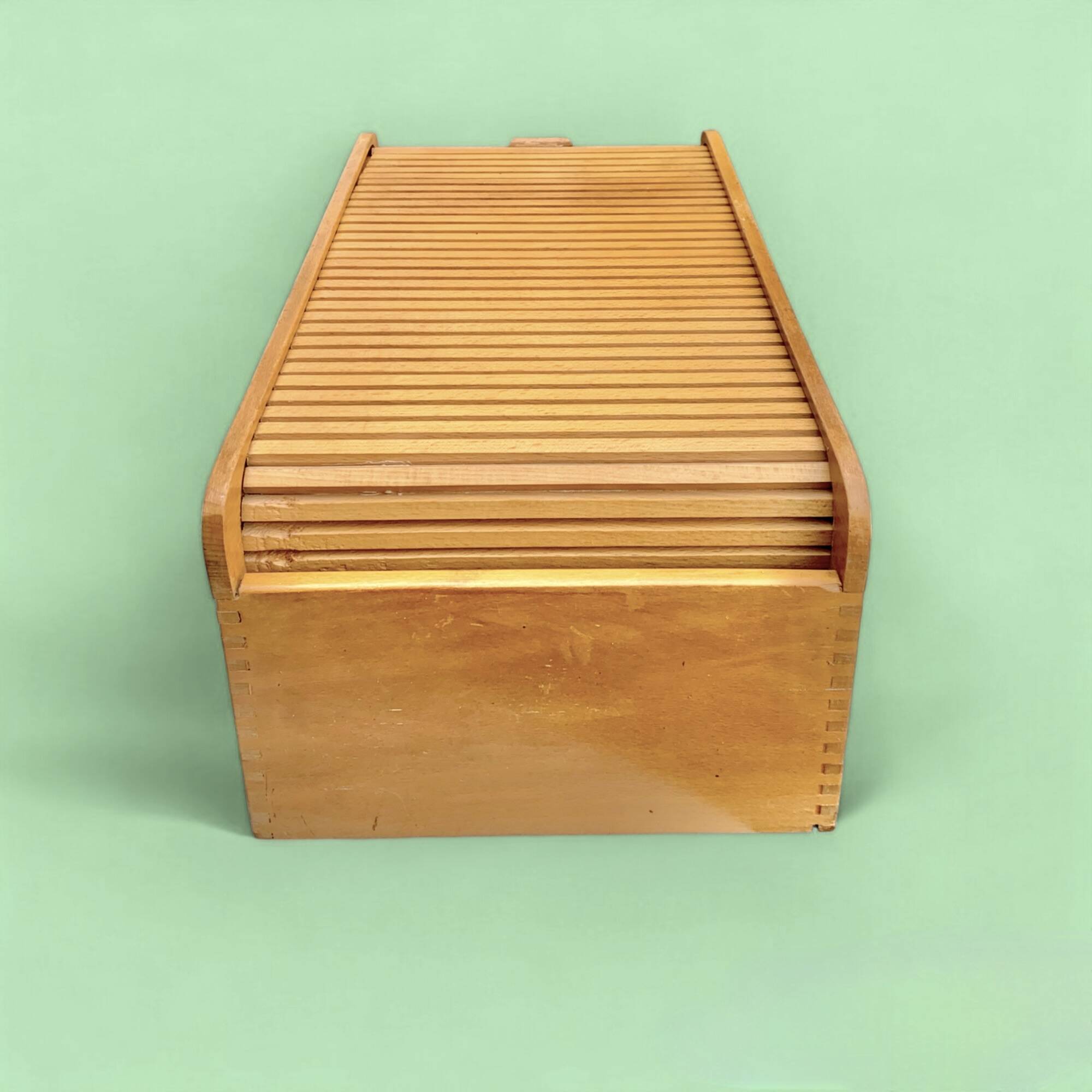 Old wooden filing box with shutter