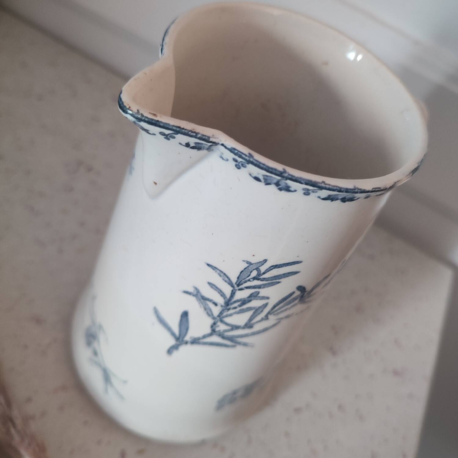 Old milk jug Digoin Sarreguemine model Carmen iron earth