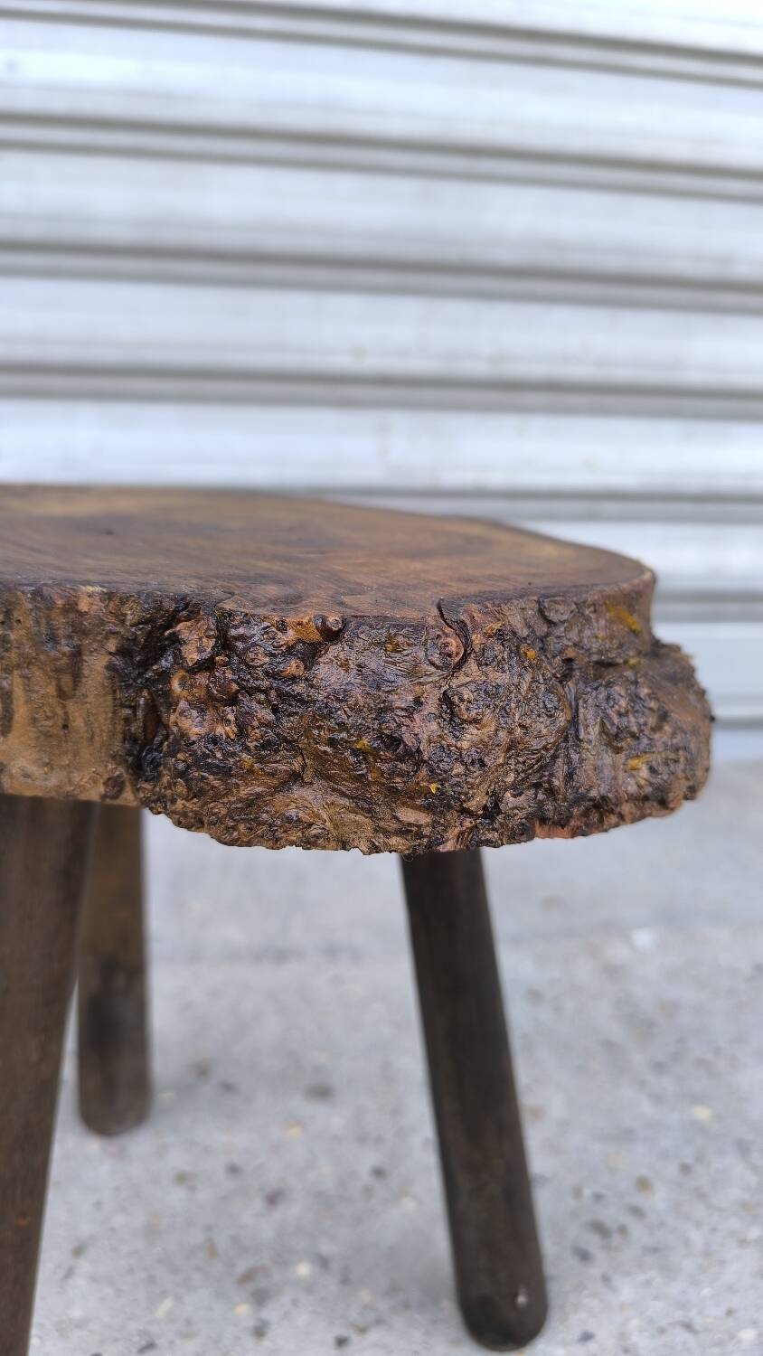 Solid oak tripod stool 1960