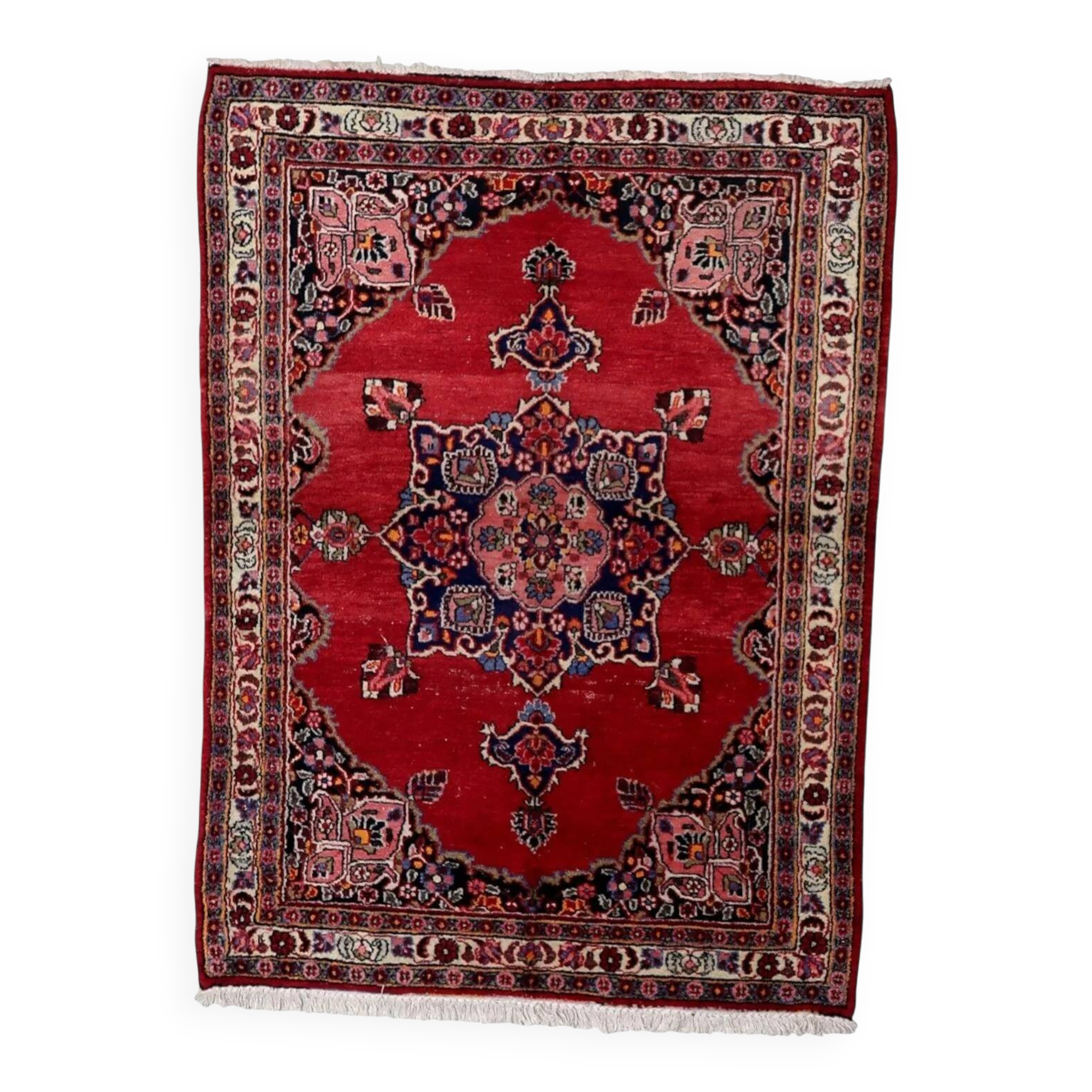 Tapis persan ancien Kazvin fait à la main 134 cm x 182 cm années 1920 - 1C1229