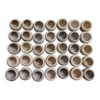 Set of 35 molded ceramic snails