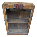 Old Art Deco wall display case in Burmese teak