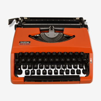 Typewriter Brother 210 orange 1970s