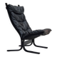 Années 1970, design norvégien, chaise longue "Siesta" d'Ingmar Relling, cuir noir, bois courbé.