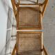 Set of 4 folding chairs, vintage design, wooden structure and canned seat. Around 1970