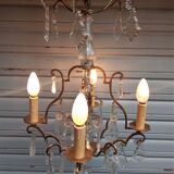 Chandelier cage 4 lights with crystal