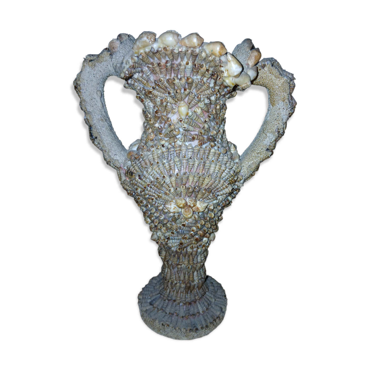 Vintage French shell vase