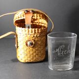 Spa wicker basket with Vichy glass