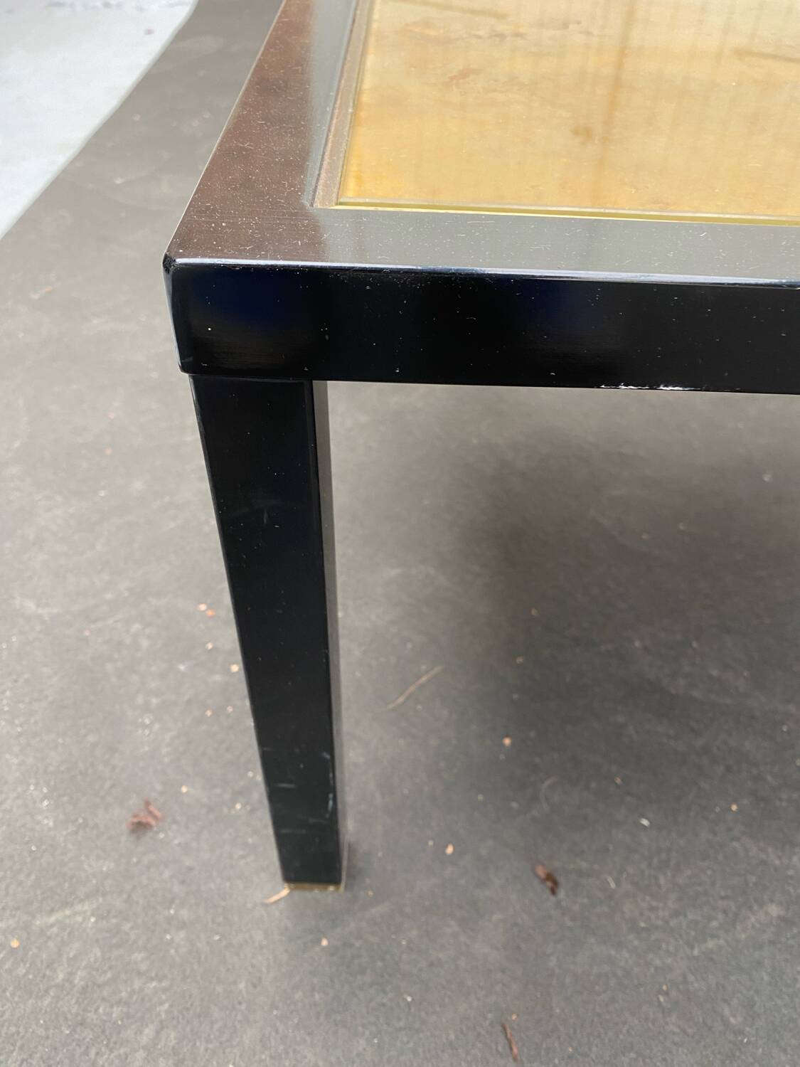 Black metal coffee table