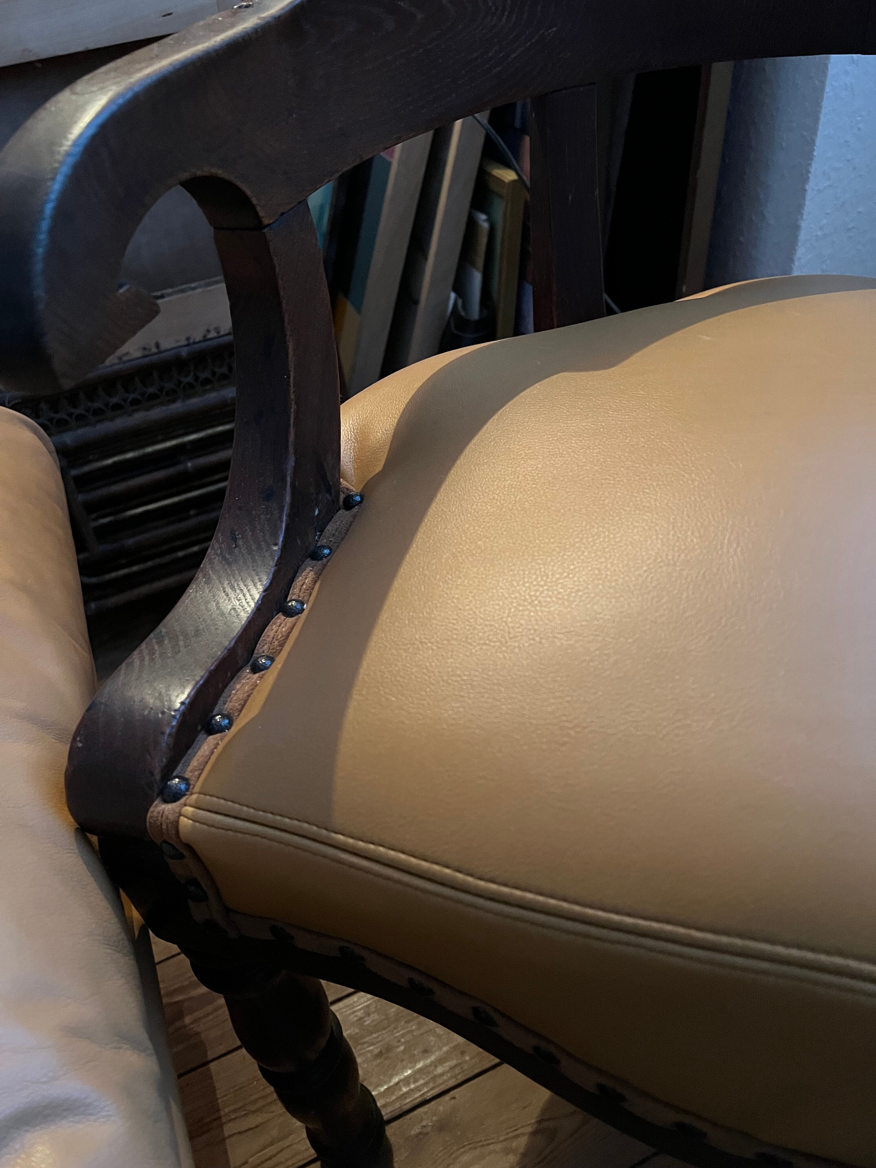 Fauteuil de bureau en chêne XIXeme siècle