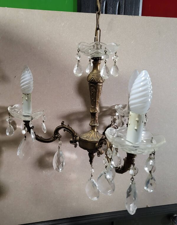 Lustre style Louis XV à pampilles