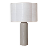 Stoneware lamp and ecru linen lampshade