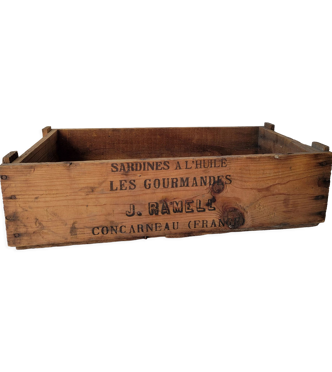 Caisse en bois "sardines à l´huile"