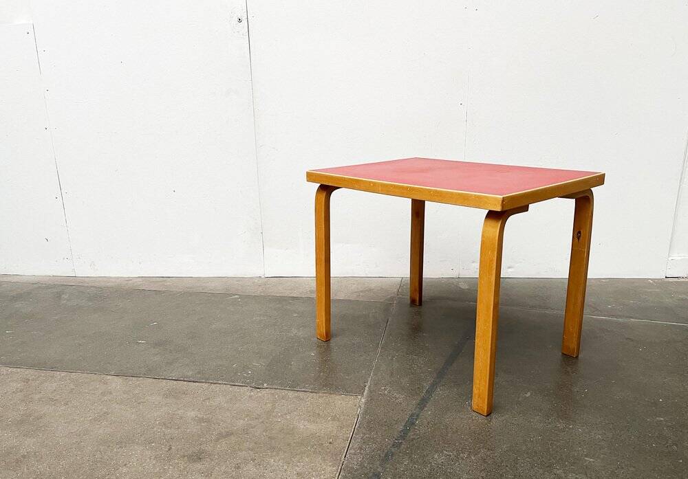 Mid-century red dining table or desk by Alvar Aalto for Artek, 1960s