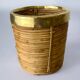 Rattan and brass basket, Italy, 1970, 16 cm diameter (Copy)