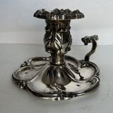Silver metal candle holder