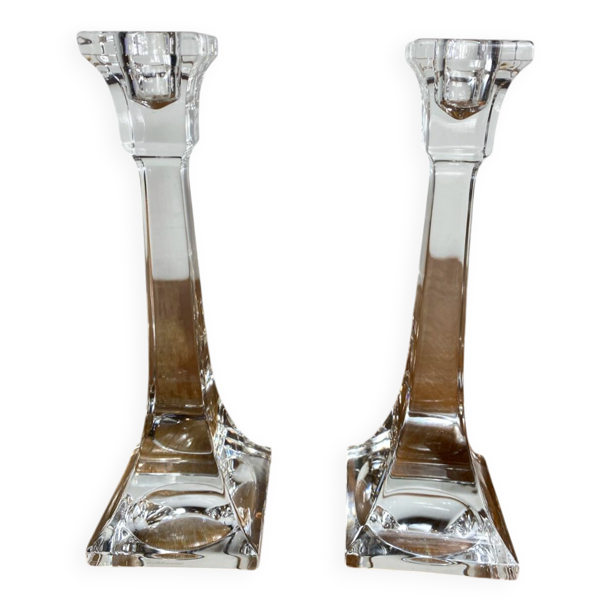 Pair of crystal candlesticks, Villeroy & Bosh