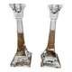 Pair of crystal candlesticks, Villeroy & Bosh