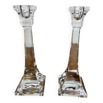 Paire de bougeoirs en cristal Villeroy & Boch