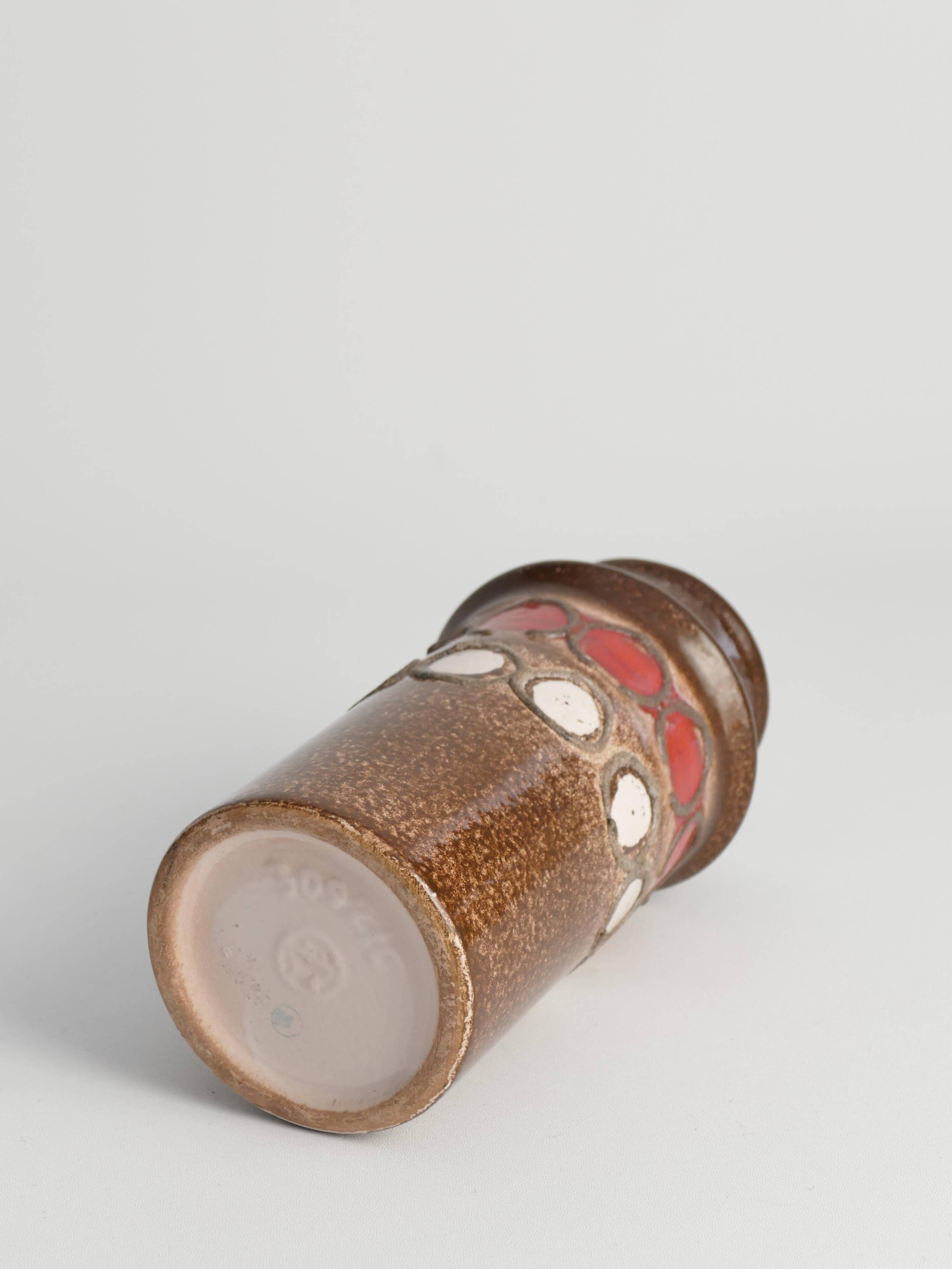 Mid-Century Modern Brown Ceramic Vase by VEB Haldensleben, East Germany, 1960s