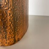Original Metal Copper and Rattan Hollywood Regency Umbrella Stand Germany, 1950s