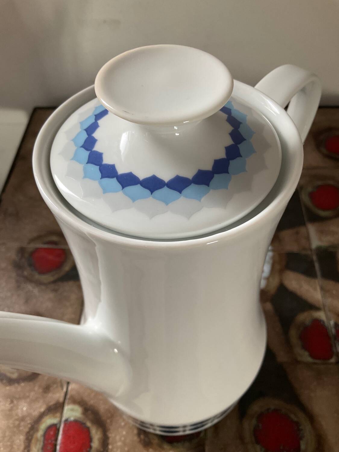 Vintage porcelain coffee maker from the 70s
