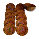 12 dessert plates and deep dishes from Salins-les-Bains, France.