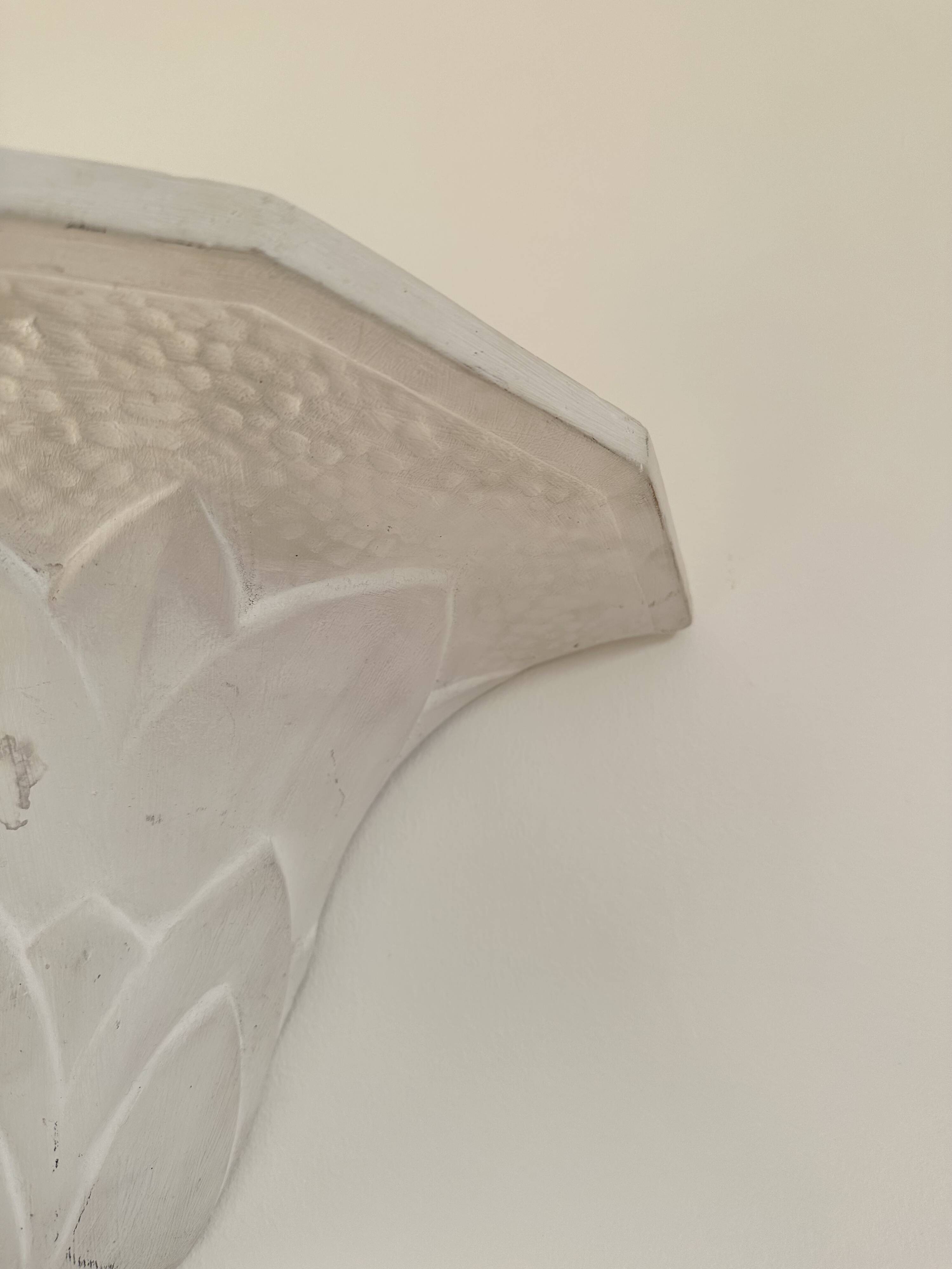 Pair of plaster wall sconces, palmette decoration, 20th century