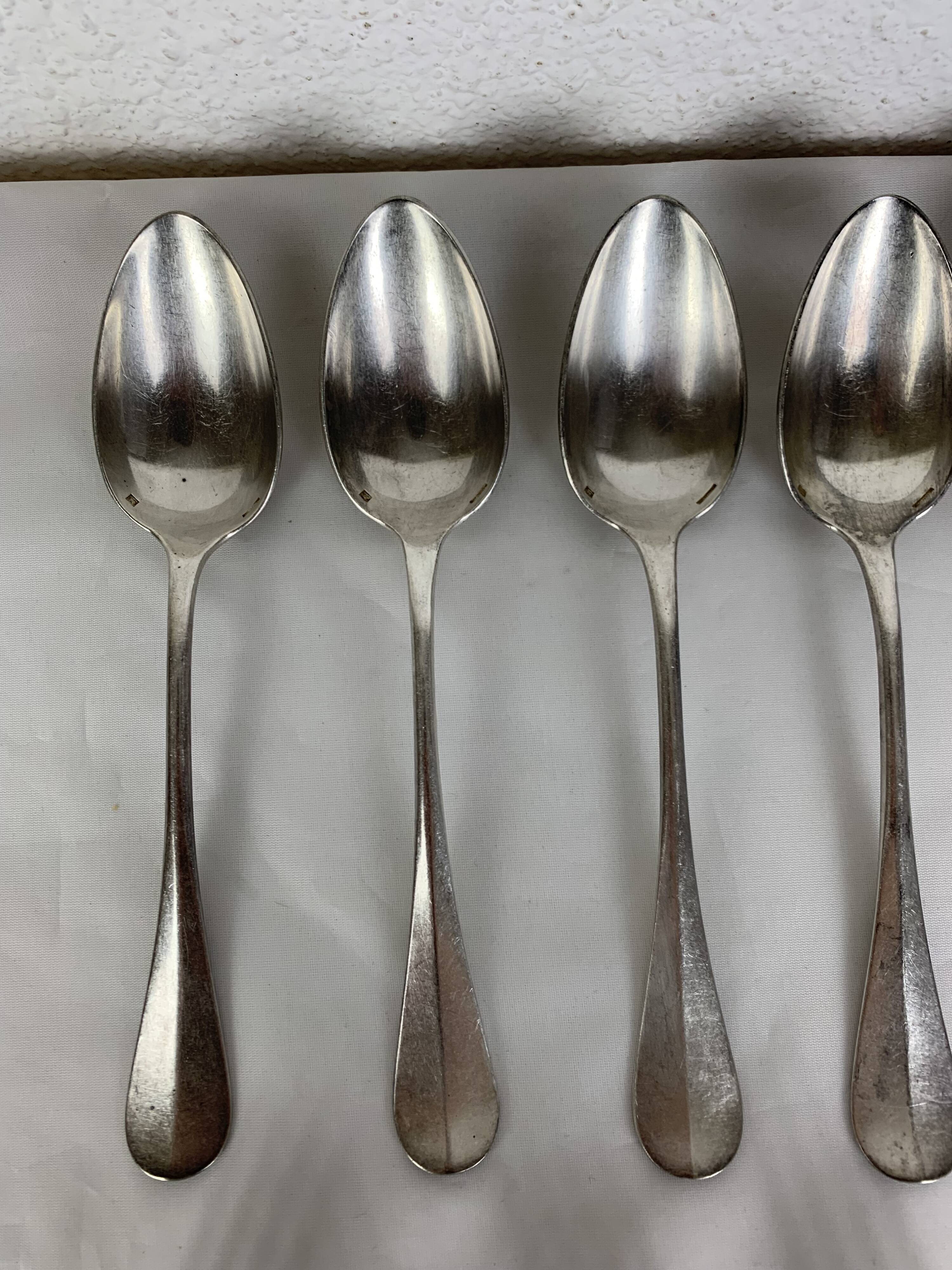 6 forks & 6 spoons Christofle Baguette Fidelio model silver metal